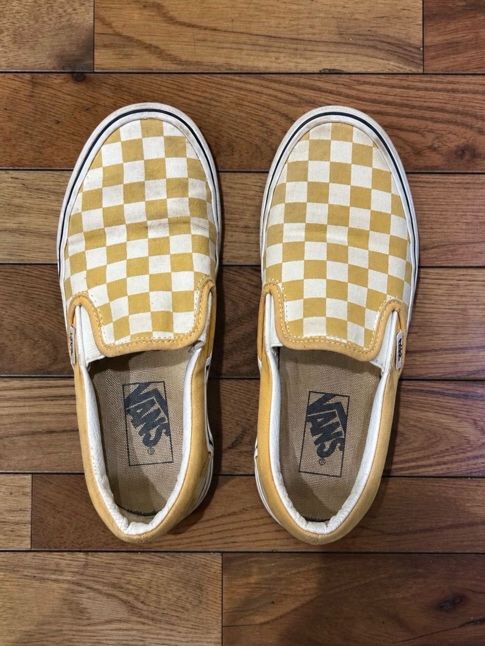 Vans Yellow White Checkerboard Classic Slip-On Sneakers Men’s 4.5 Women’s 6